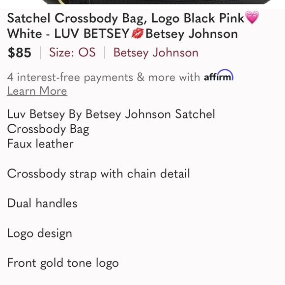 Betsy Johnson large satchel - Picture 9 of 9